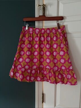 Sigrid Olsen Pink Floral-Print Mini Skirt with Ruffle Hem